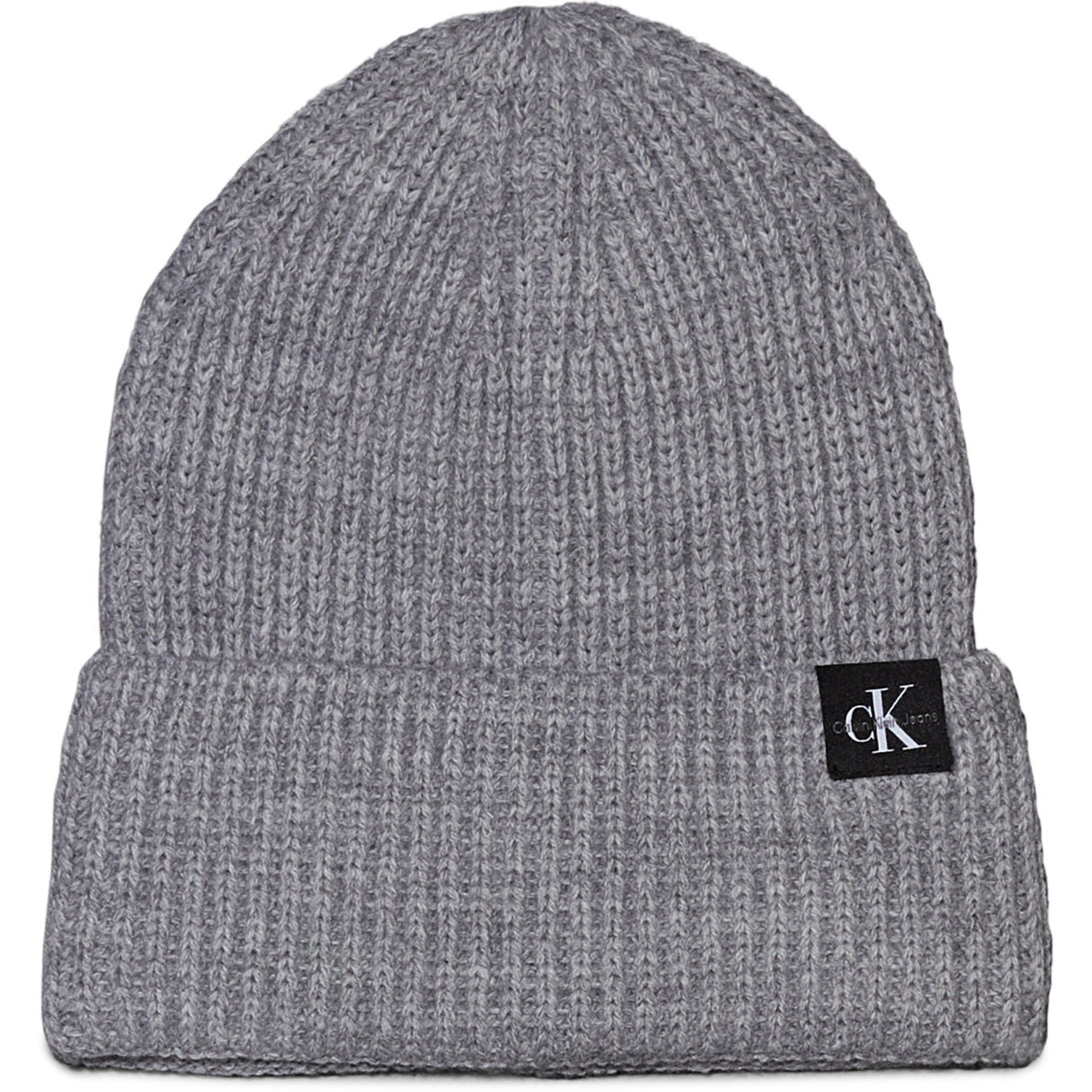 Calvin Klein Grey Heather Monogram Rib Beanie