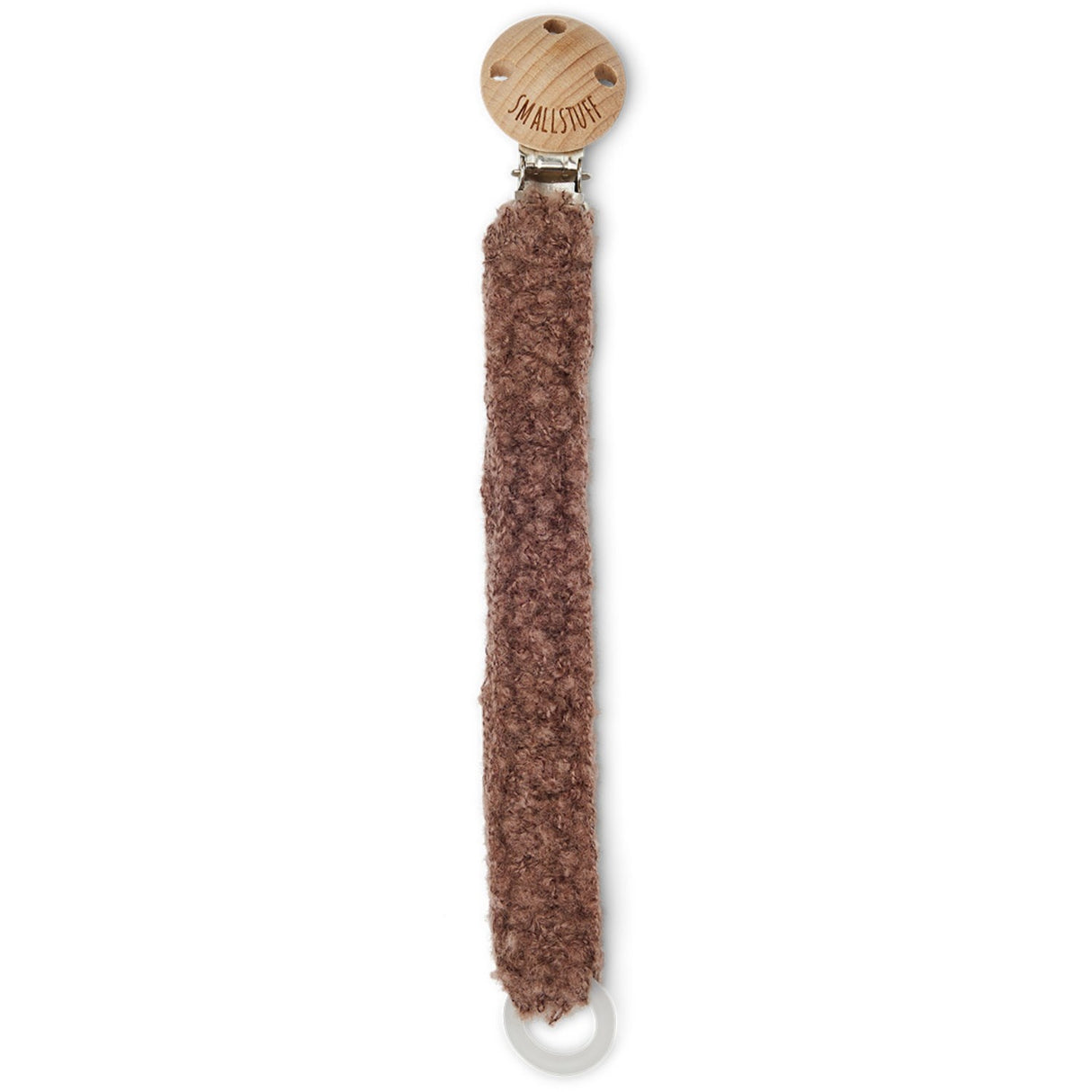 Smallstuff rose brown Knitted dummychain, bouclé merino wool