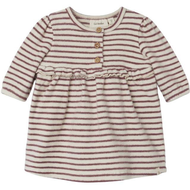 Lil'Atelier Birch Rosebrown Thoro Body Kjole Stripe