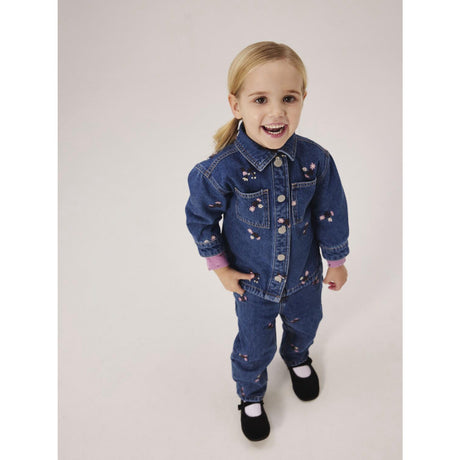 Name It Dark Blue Denim Kat Embellished Denim Jakke