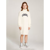 Tommy Hilfiger Ivory Petal Turtleneck Fluffy Sweat Kjole