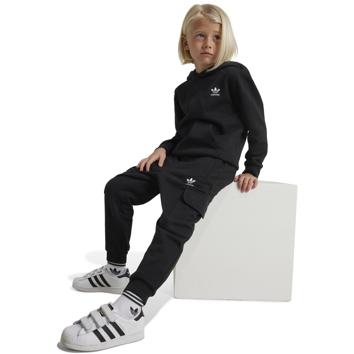 adidas Originals Black Hoodie Fz Cargo Sweat Sæt