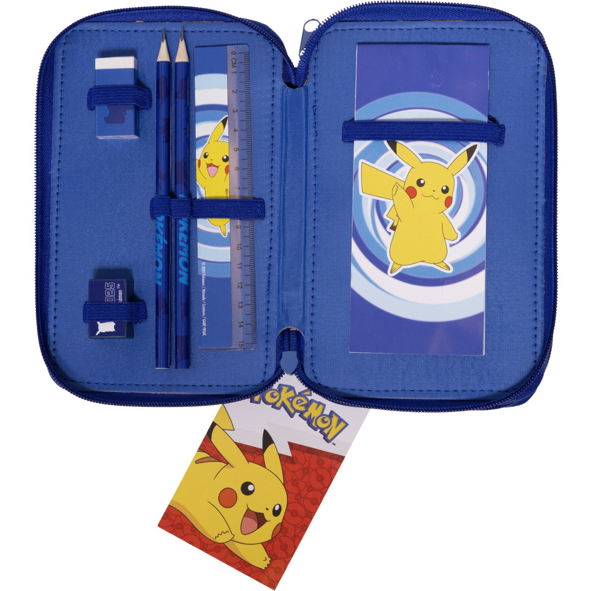 Euromic Pokémon Fyldt penalhus med 2 rum, 300D rich nylon, 19.5 x 12.5 x 5 cm