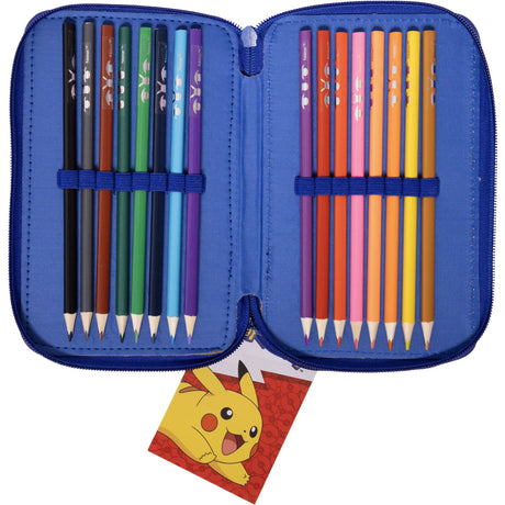 Euromic Pokémon Fyldt Penalhus med 2 rum, 300D rich nylon, 19.5 x 12.5 x 5 cm