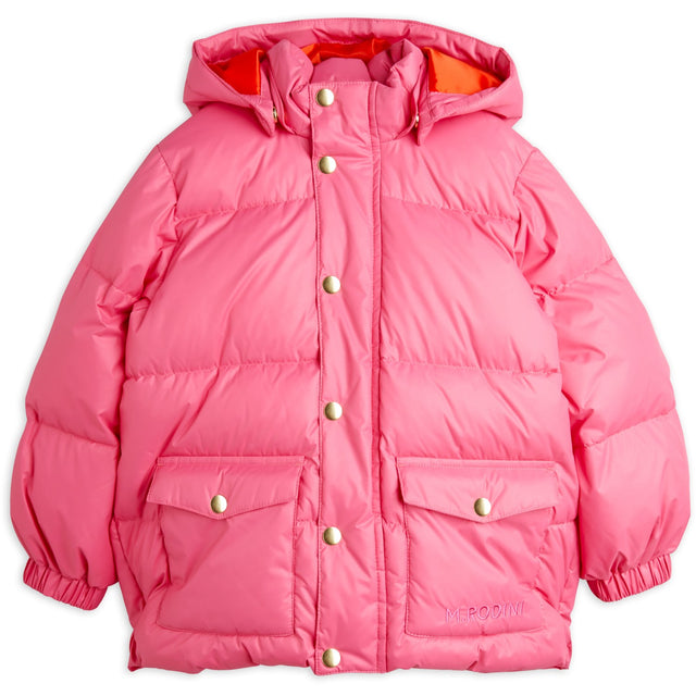 Mini Rodini Pink Heavy Hooded Puffer Jakke