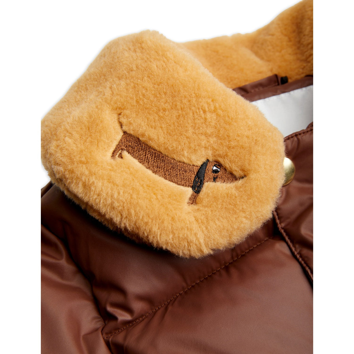 Mini Rodini Brown Dog Emb Puffer Jakke