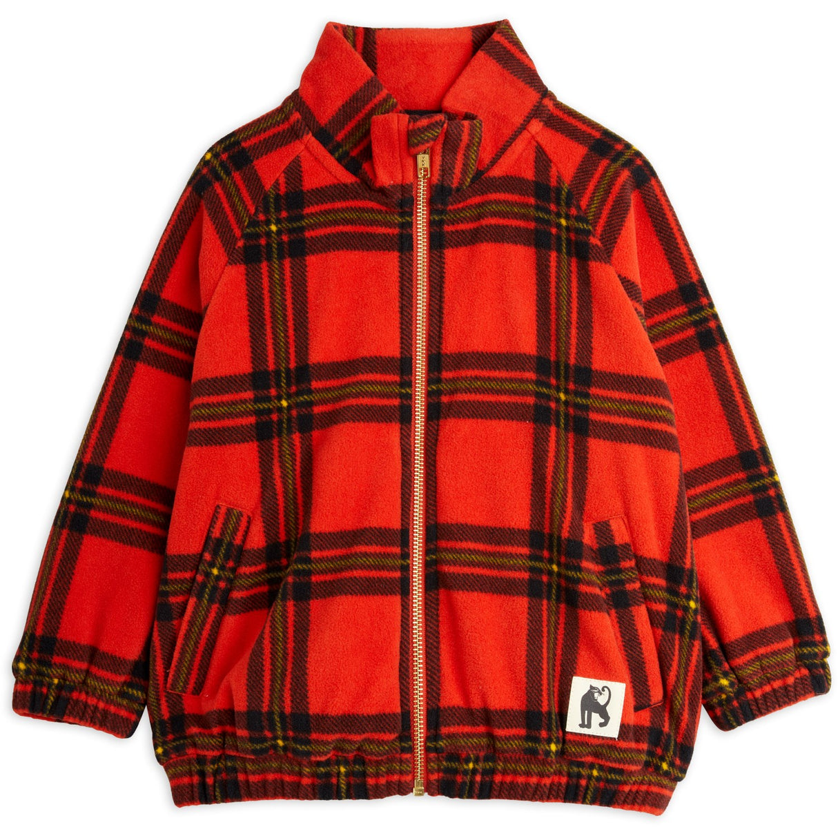 Mini Rodini Red Check Aop Fleece Jakke