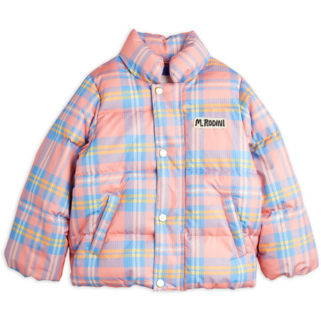 Mini Rodini Pink Check Aop City Puffer Jakke