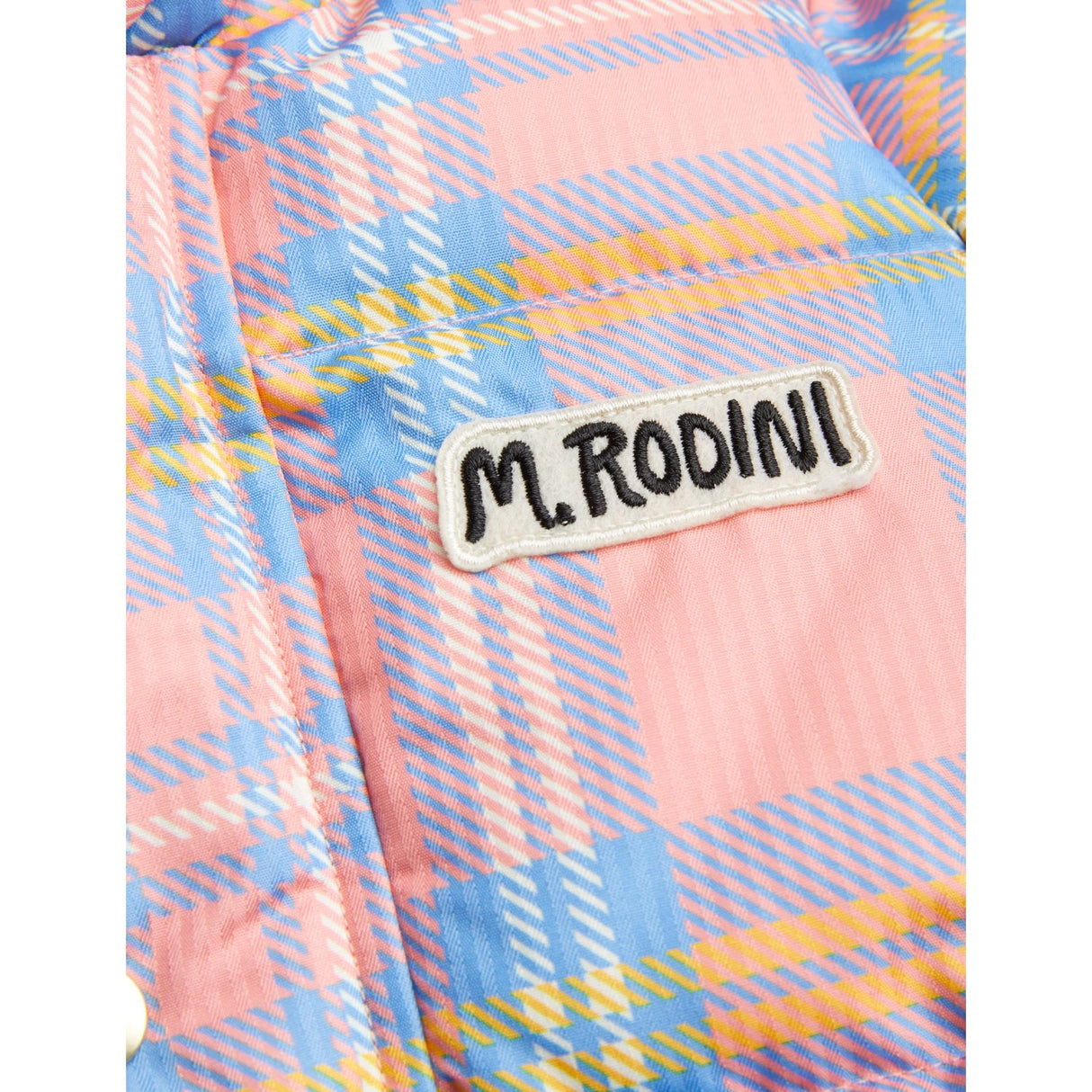 Mini Rodini Pink Check Aop City Puffer Jakke