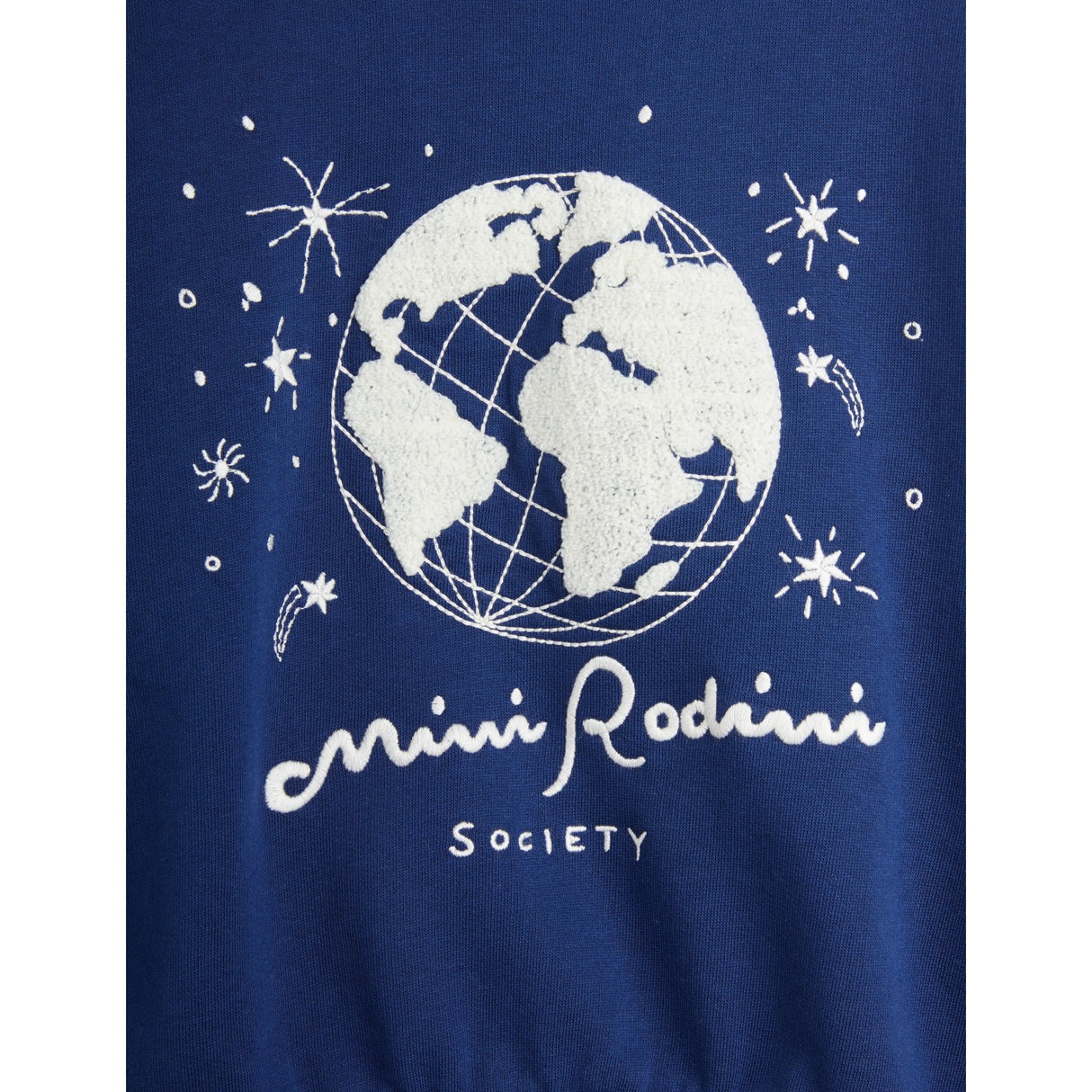 Mini Rodini Blue Mini Rodini Society Emb Collar Sweatshirt