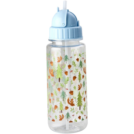 Rice Plastic Kids Drinking Bottle with Blue Happy Forest Print - 500 ml