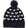 COPENHAGEN COLORS Navy/Lavendel Kombi Cashmere Beanie W. Hearts & Pompon