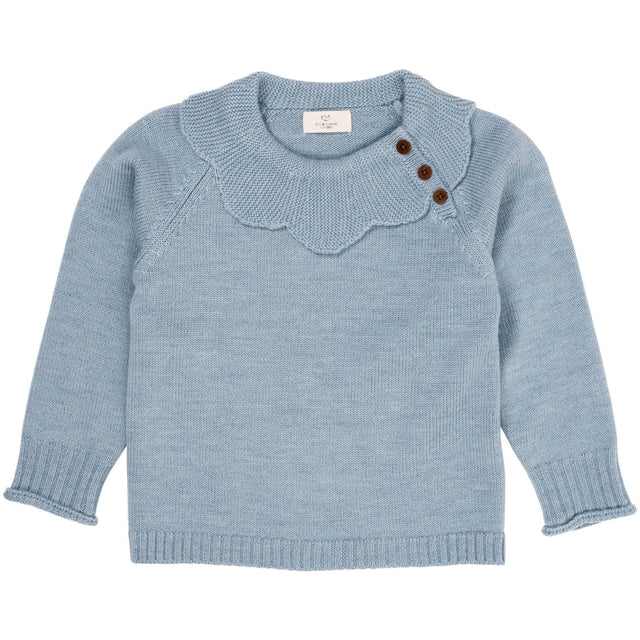 COPENHAGEN COLORS Dusty Blue Merino Marguriette Bluse