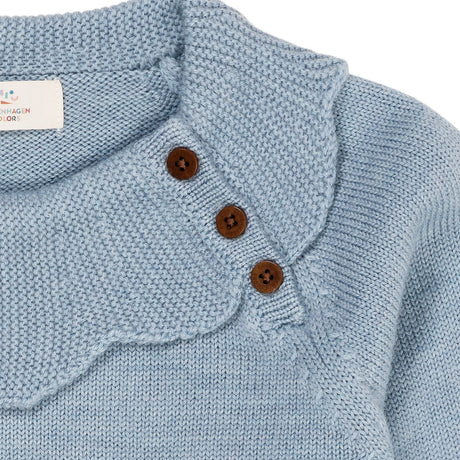 COPENHAGEN COLORS Dusty Blue Merino Marguriette Bluse 2