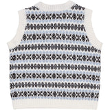 COPENHAGEN COLORS Dusty Blue Combi Merino Pattern Vest 8