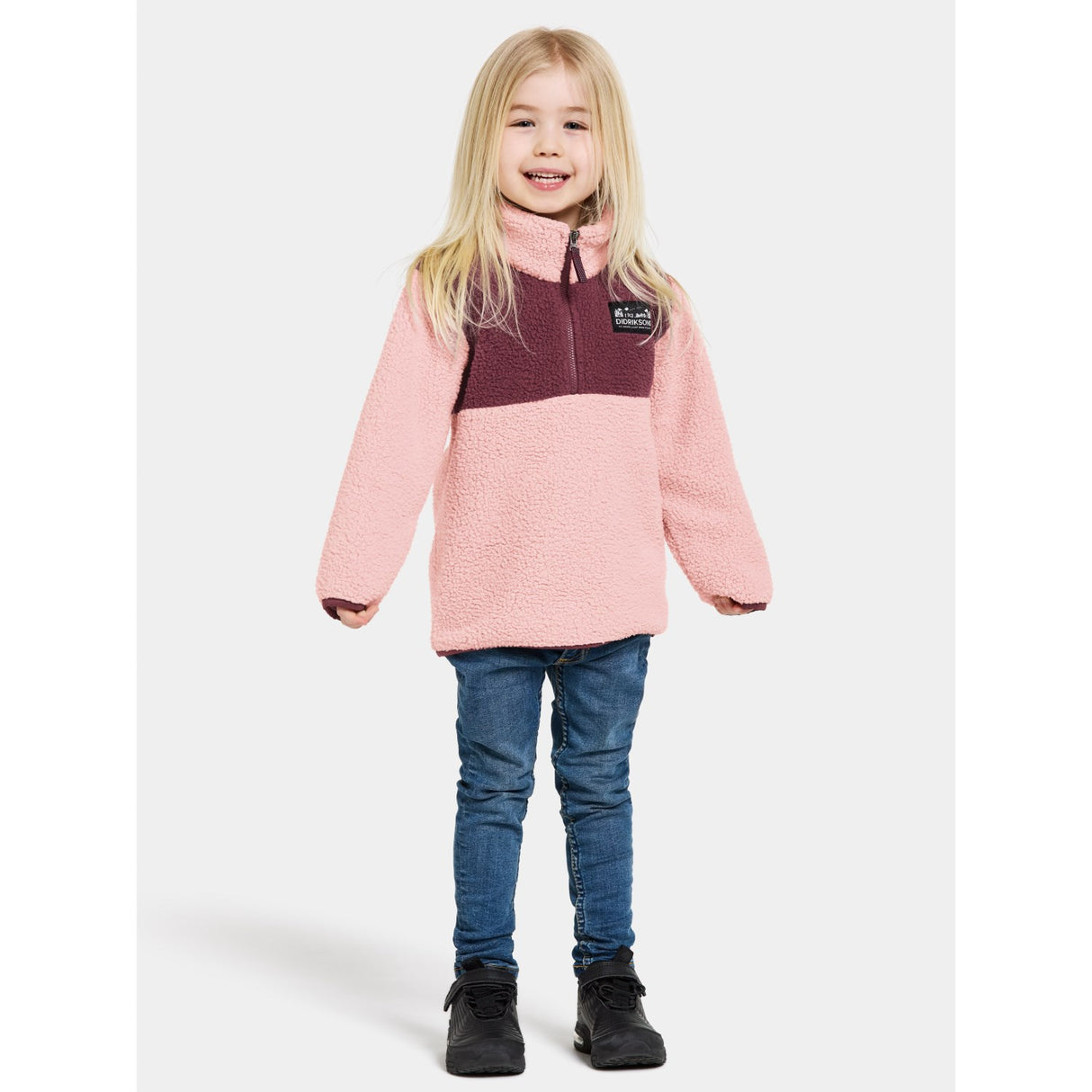 Didriksons Dusty Pink Gosig Kids Halfzip Fleece Jakke