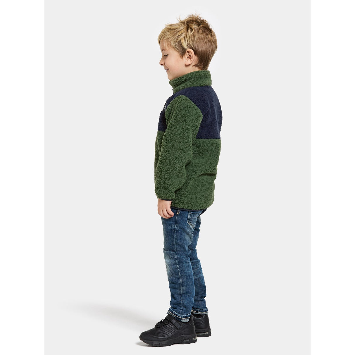 Didriksons Pine Green Gosig Kids Halfzip Fleece Jakke