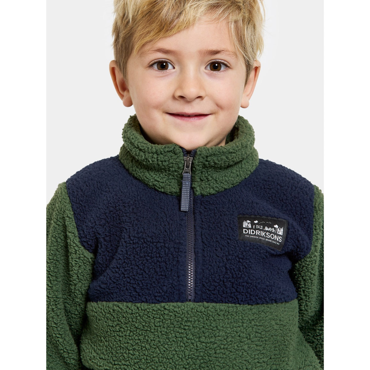 Didriksons Pine Green Gosig Kids Halfzip Fleece Jakke