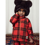 Mini Rodini Red Check Aop Fleece Jakke