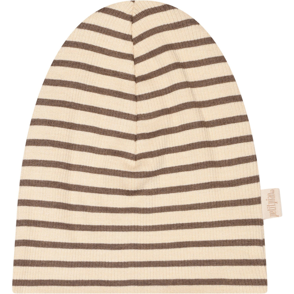 Petit Piao Chocolate Brown/Dark Off White Beanie Modal Striped