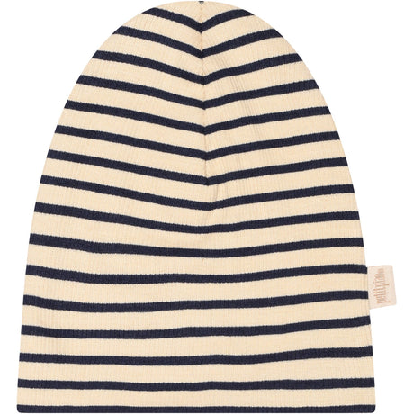 Petit Piao Indigo Plum/Dark Off White Beanie Modal Striped