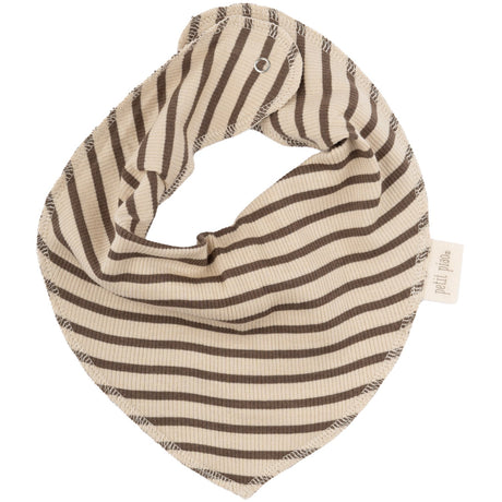 Petit Piao Chocolate Brown/Dark Off White Savlesmæk Modal Striped