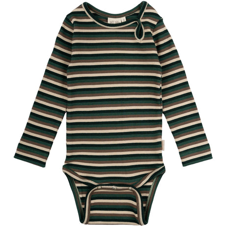 Petit Piao Emerald Green Multi Stripe Body Modal Multi Striped