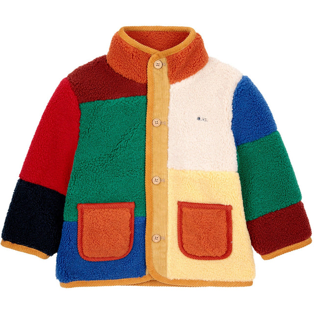 Bobo Choses Multicolor Color Block Sheepskin Jakke