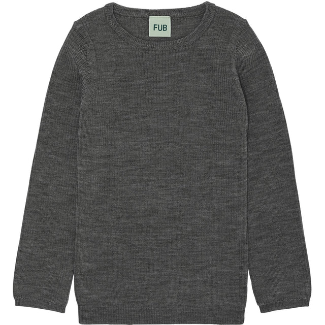 FUB Grey Melange Rib Bluse