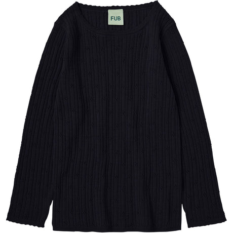 FUB Dark Navy Pointelle Bluse