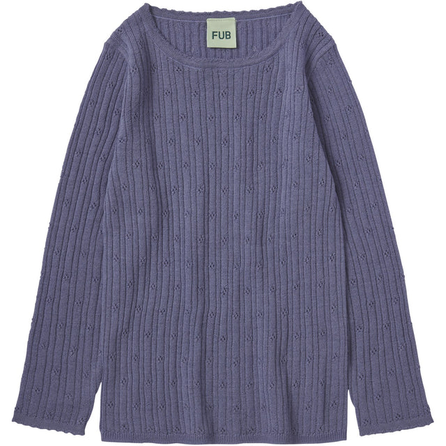 FUB Dusty Violet Pointelle Bluse