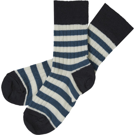 FUB Pond Blue/Dark Navy 2-pak Classic Stripe Strømper