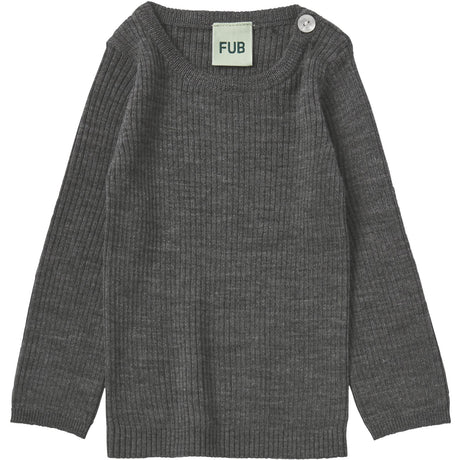 FUB Grey Melange Baby Rib Bluse