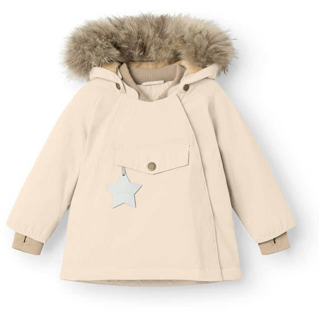 Mini A ture Angora cream Wang Fleece Vinterjakke m. Pels