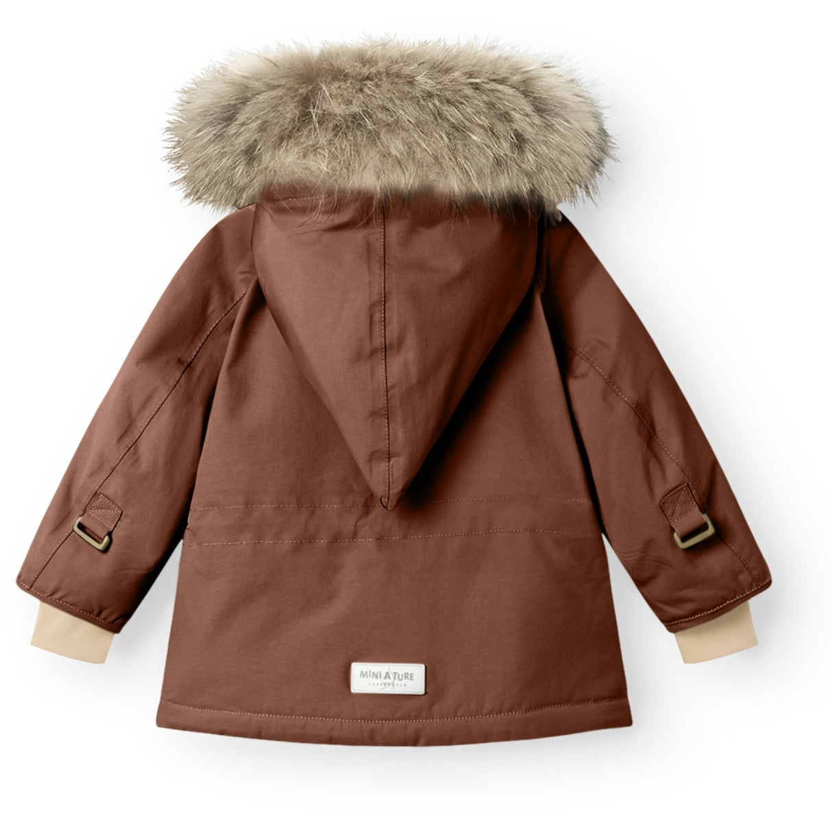 Mini A ture Rootbeer brown Wang Fleece Vinterjakke m. Pels