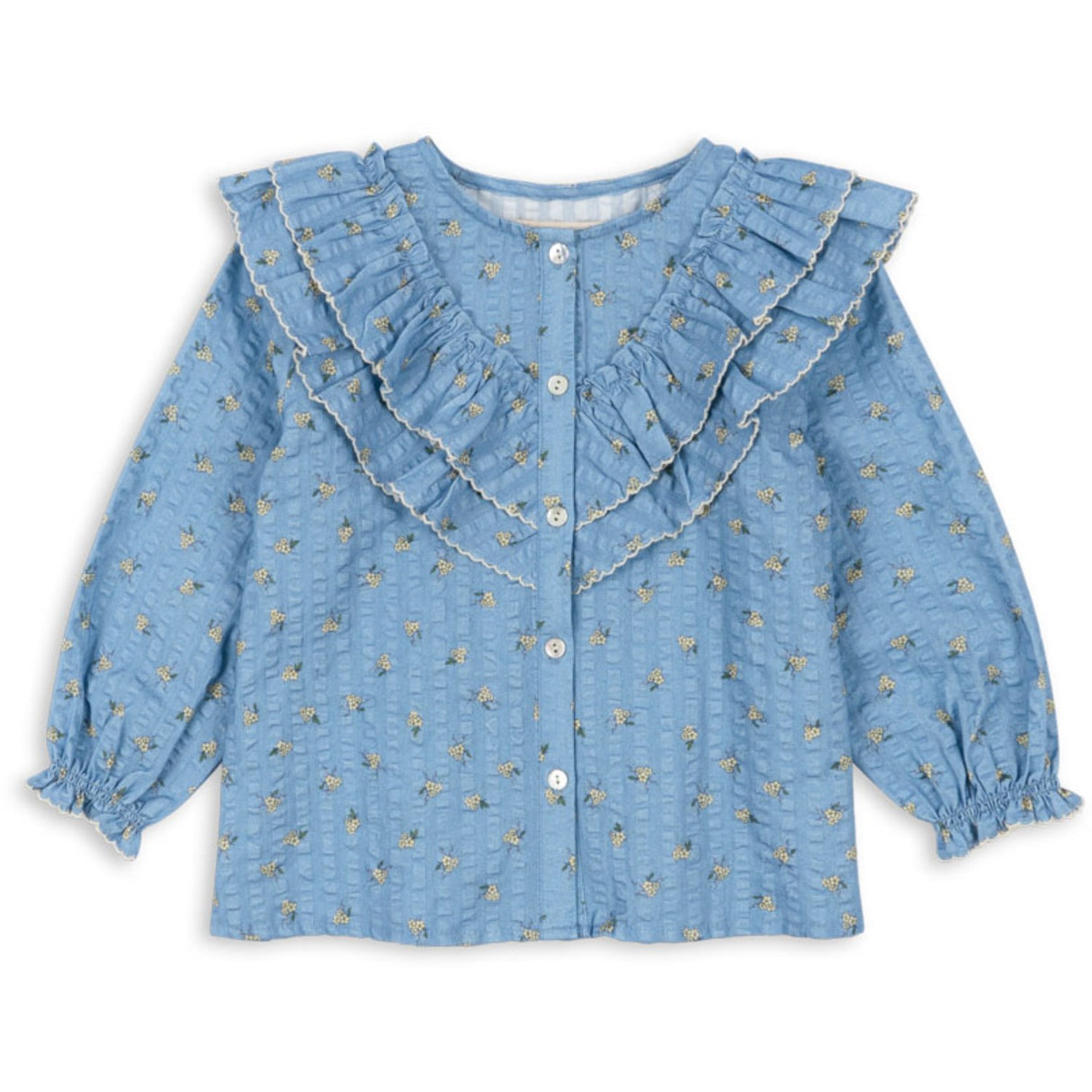 Konges Sløjd Billie Blue Kim Frill Bluse GOTS