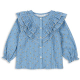 Konges Sløjd Billie Blue Kim Frill Bluse GOTS