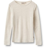 Wheat Eggshell Melange Wool Bluse Alfie