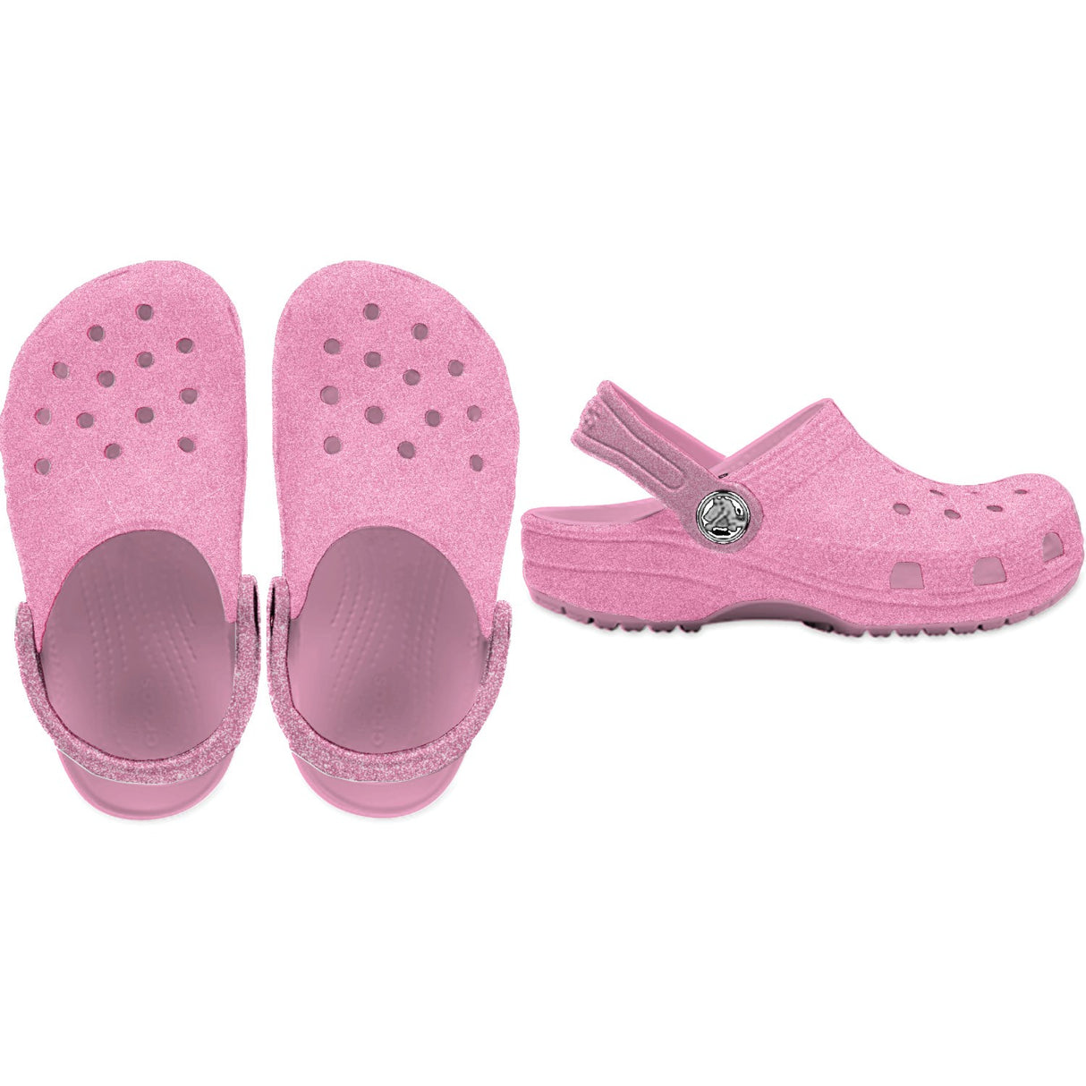 Crocs Pink Tweed Glitter Classic Glitter Clog 5