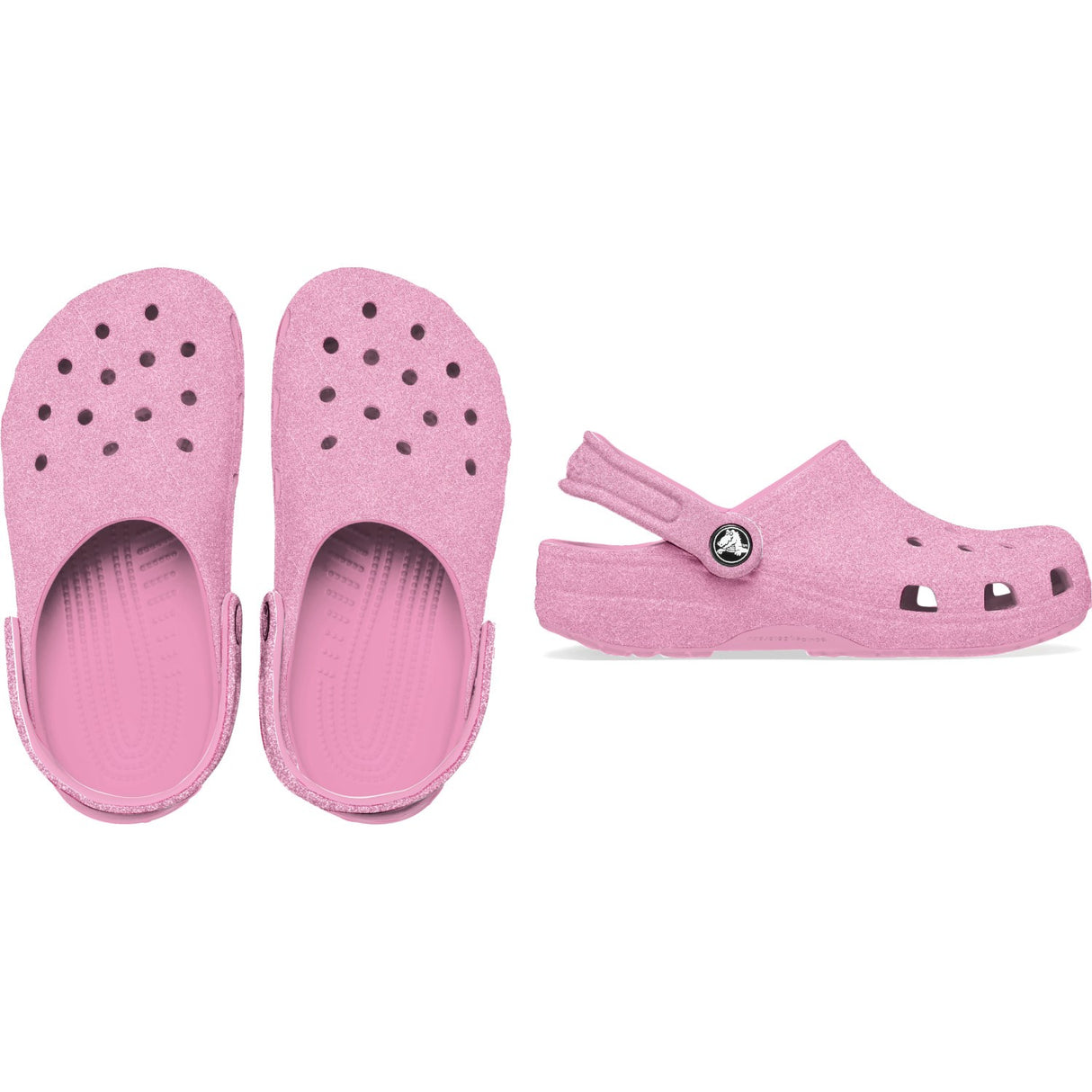 Crocs Pink Tweed Glitter Classic Glitter Clog 5