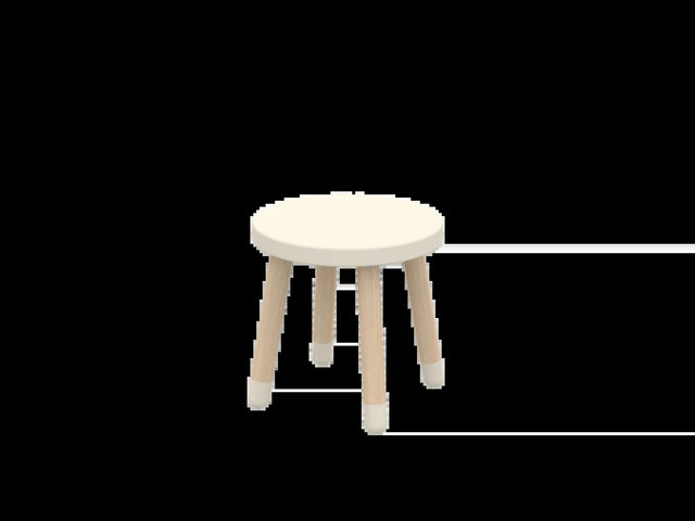 FLEXA Creme DOTS Skammel 30x30cm