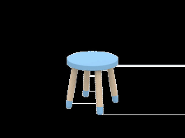 FLEXA Blue Skies DOTS Skammel 30x30cm
