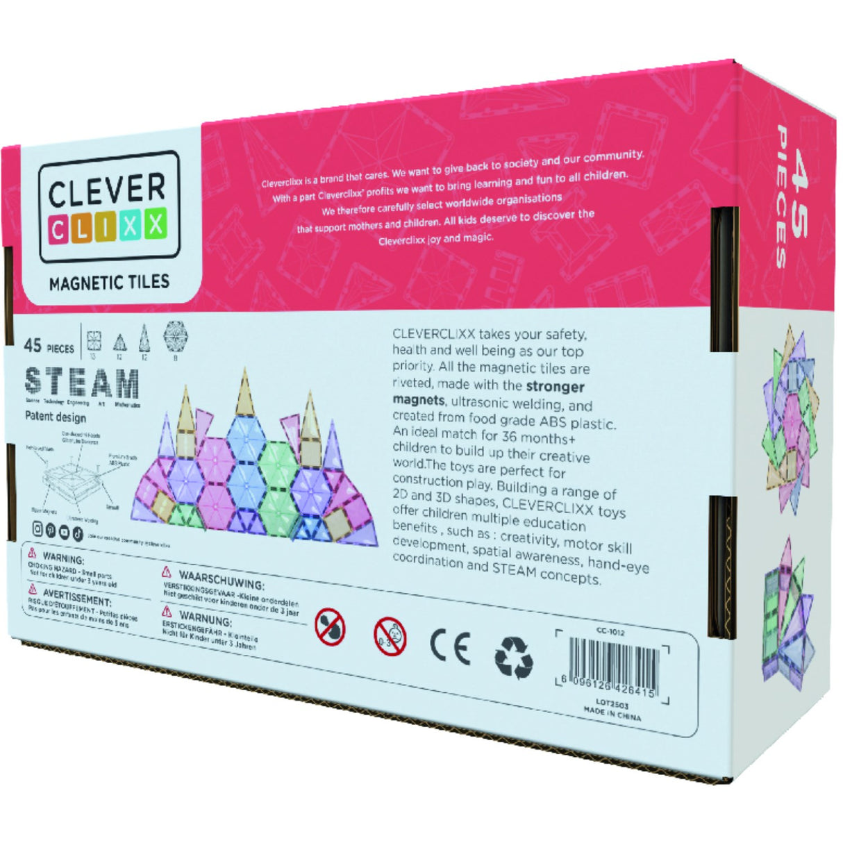 Cleverclixx Pastel Geo Pack Pastel 45 stykker