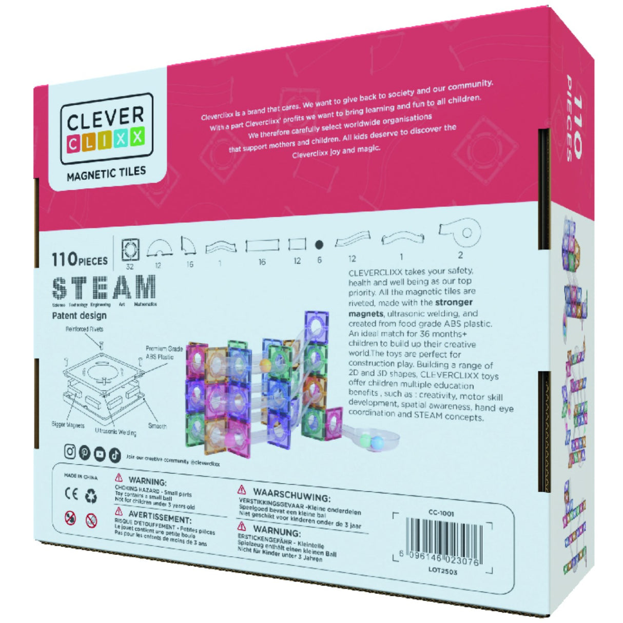 Cleverclixx Pastel Ball Run Clever Pack Pastel 110 stykker