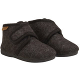 En Fant Chocolate Melange Slippers Uld Velcro