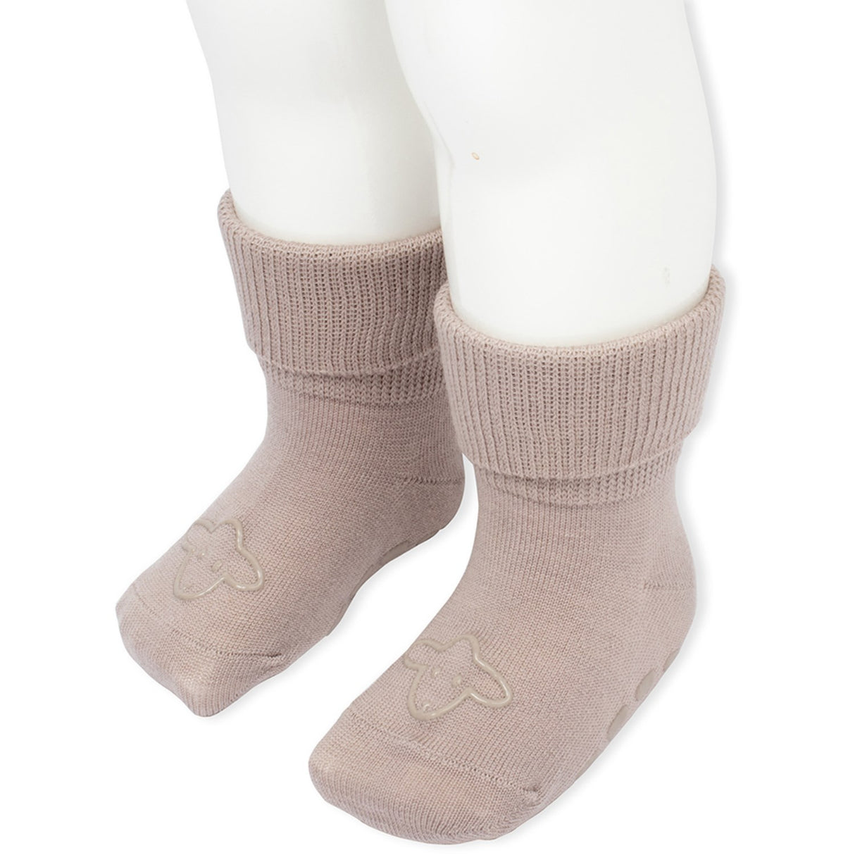 Lillelam Beige Uld Strømper Anti Slip