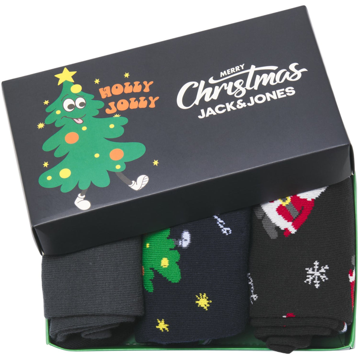 Jack & Jones Junior Black Holly Jolly Strømper Gaveæske