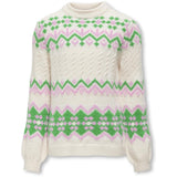 kids ONLY Cloud Dancer Bonbon/Island Green Annabelle Pullover Strik