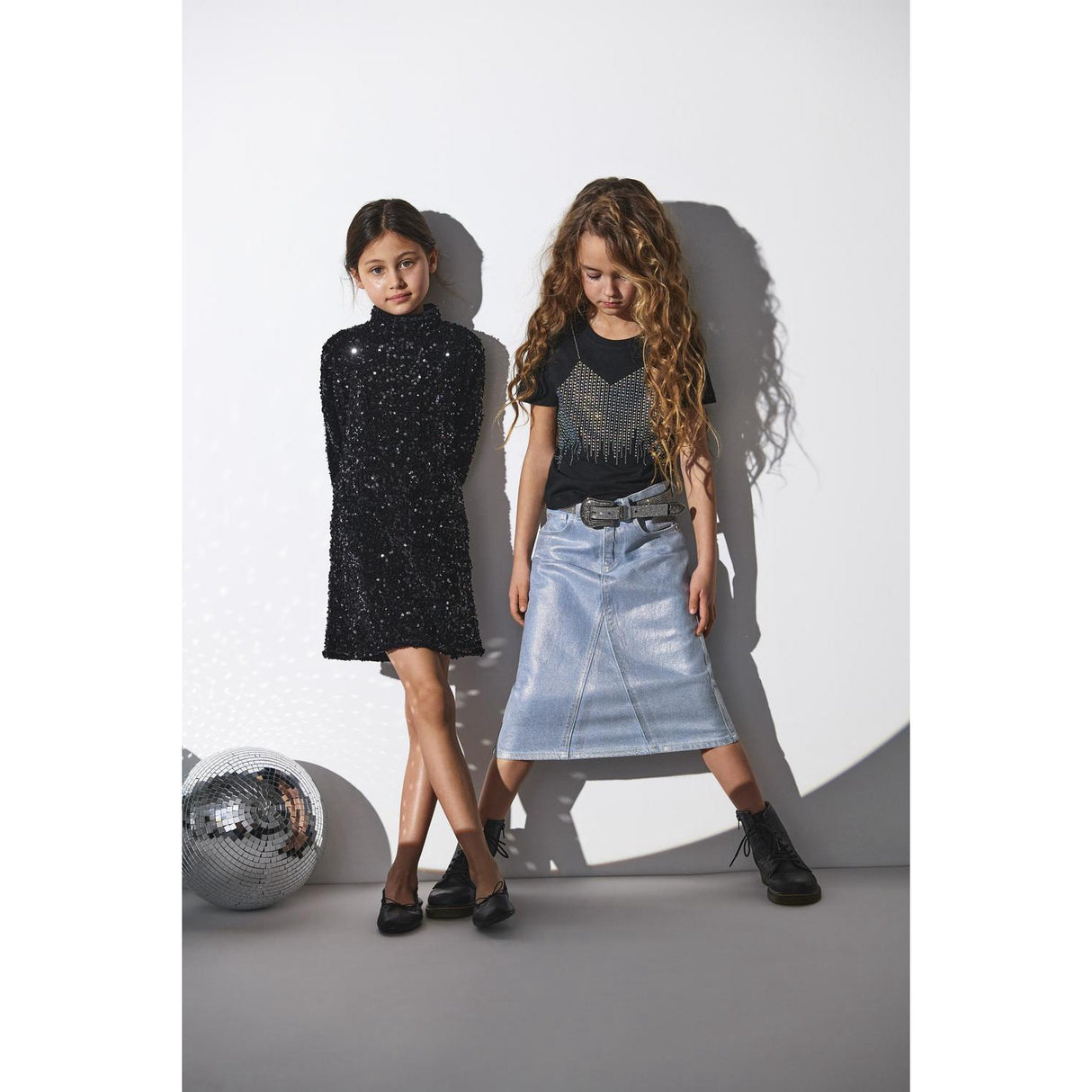 kids ONLY Light Blue Denim Canal Maxi Nederdel Silver Denim Red Cro