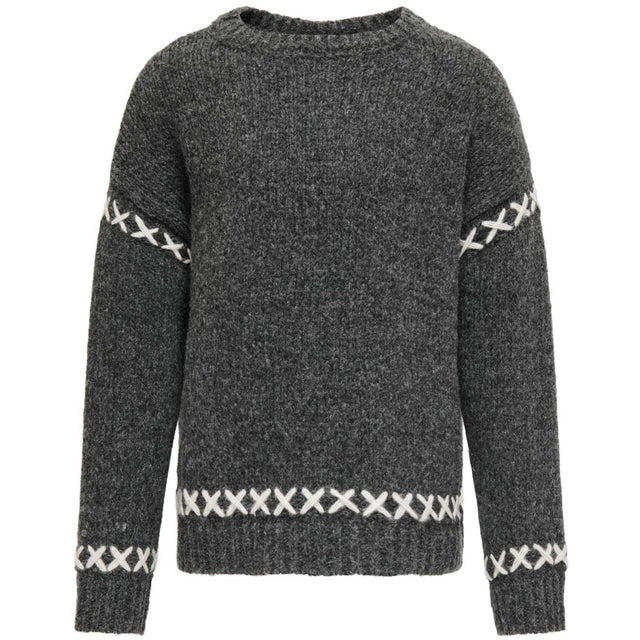 kids ONLY Dark Grey Melange Amanda Life O-Neck Detail Strik Bluse